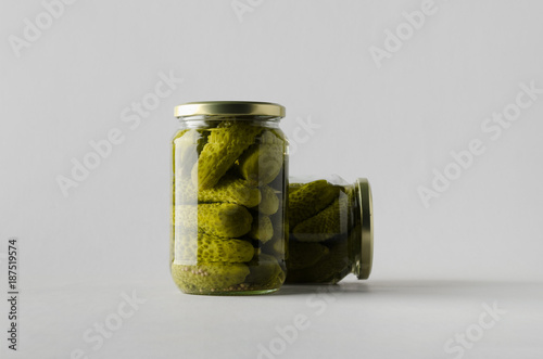Pickled Cucumber Jar Mock-Up - Two Jars