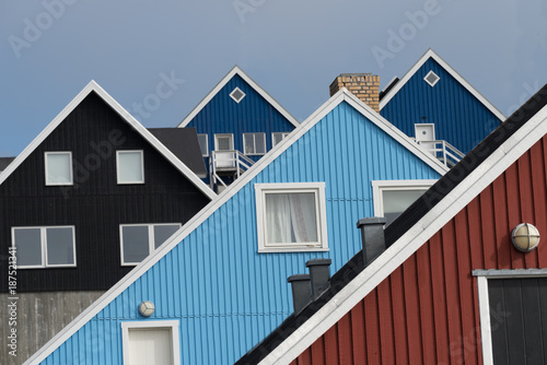 Typical architecture in Nuuk, the charming capital of Greenland