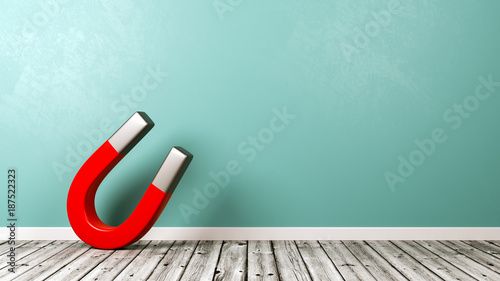 Red Magnet on Wooden Floor