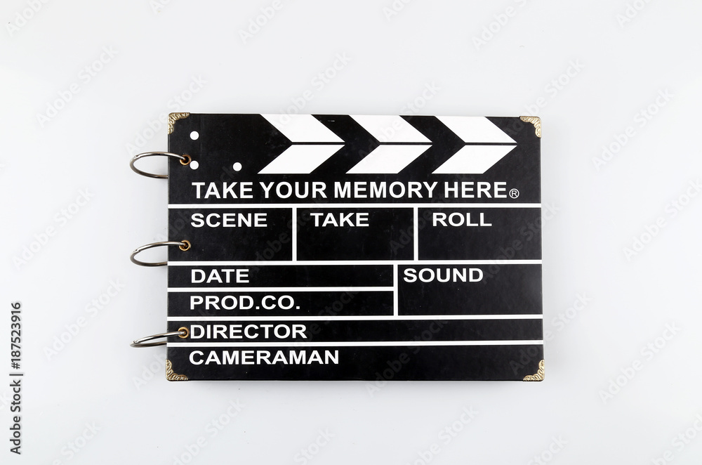 Obraz premium Black and white clapper for cinema