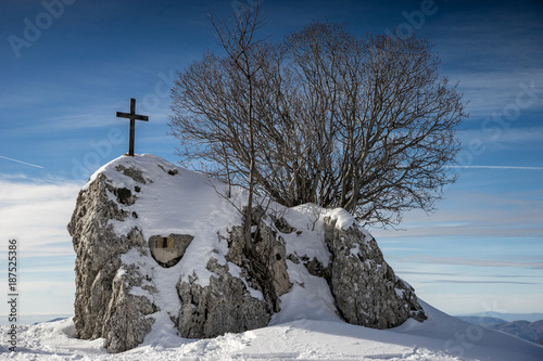 Croce sul percorso, Monte Terminillo, Rieti, Lazio, Italia