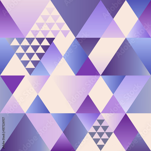 Vector ultra violet art deco seamless pattern. Modern geometric texture abstract background. Modern abstract design for paper, cover, fabric, interior decor and other users.