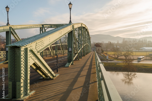 walking on Maria Valeria bridge in Hungary, overview of Esztergom, holiday exploration of Esztergom