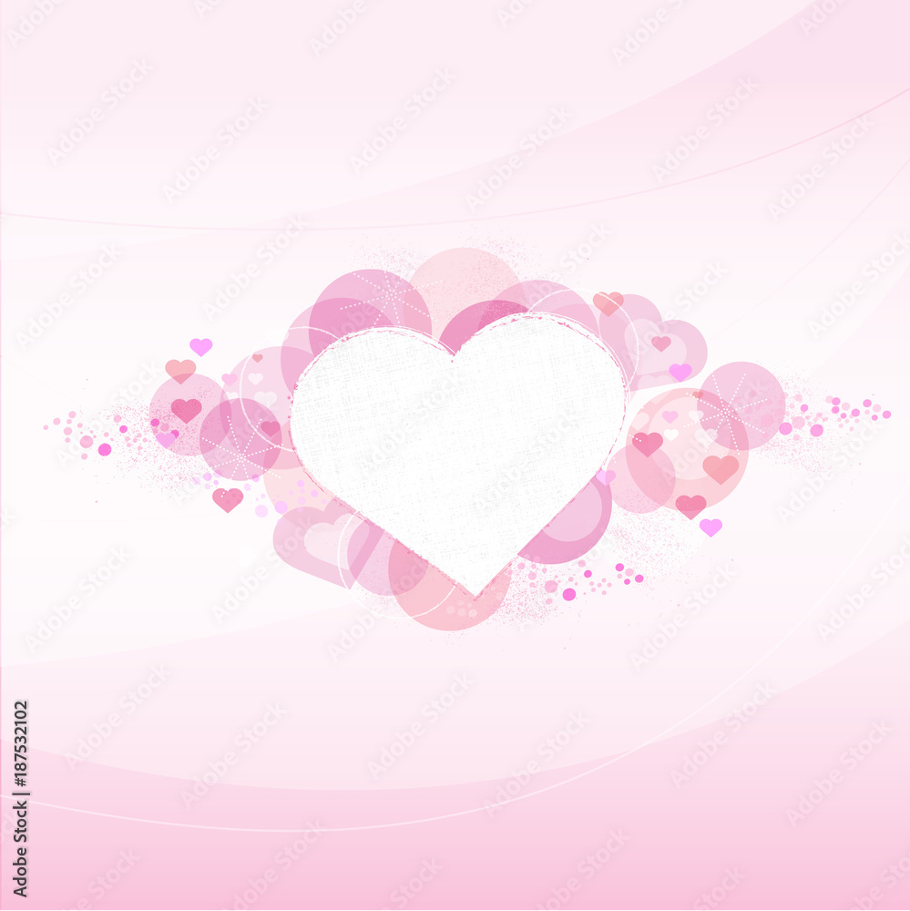 Retro Bokeh Hearts graphic with background