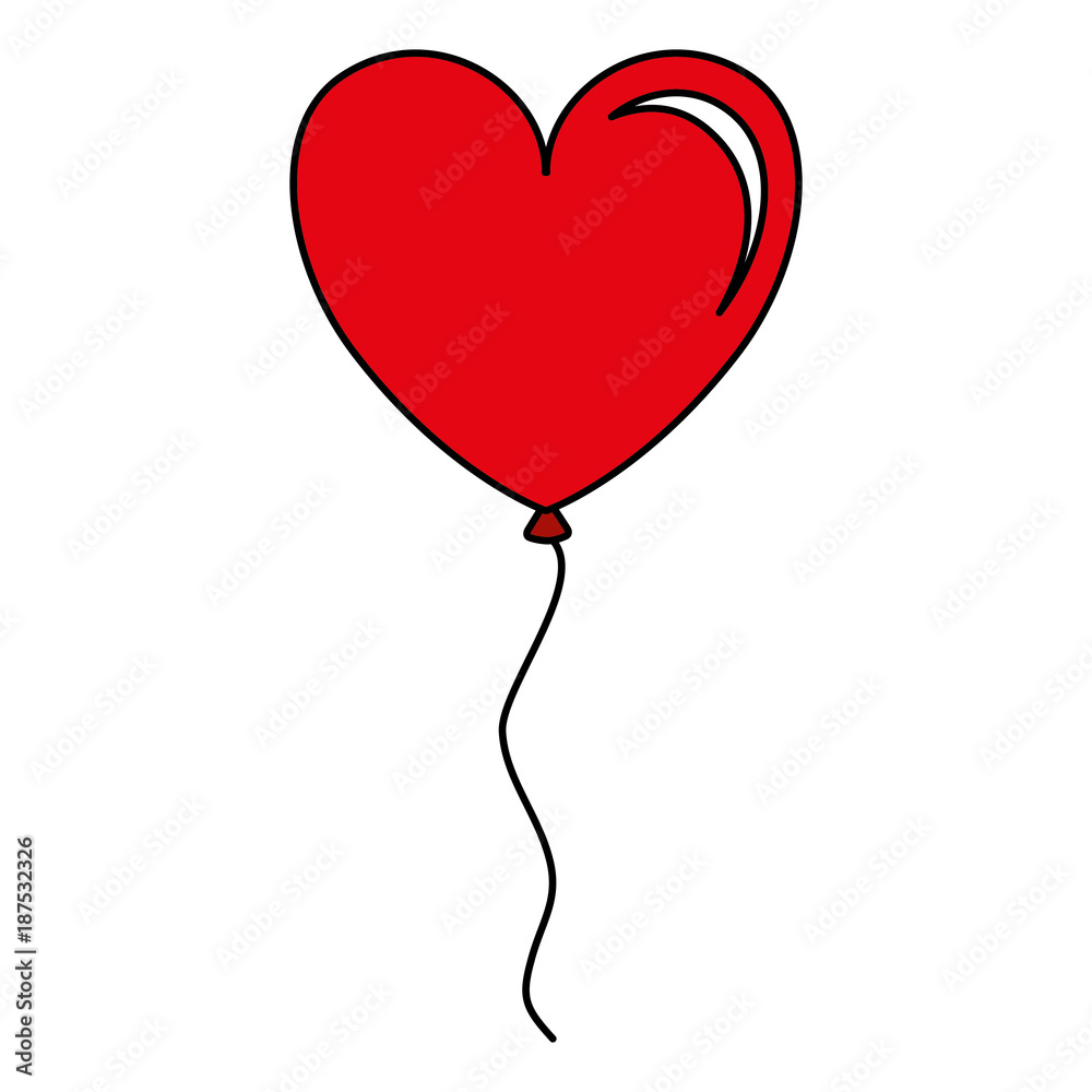 balloon air with heart shape balloon air with heart shape