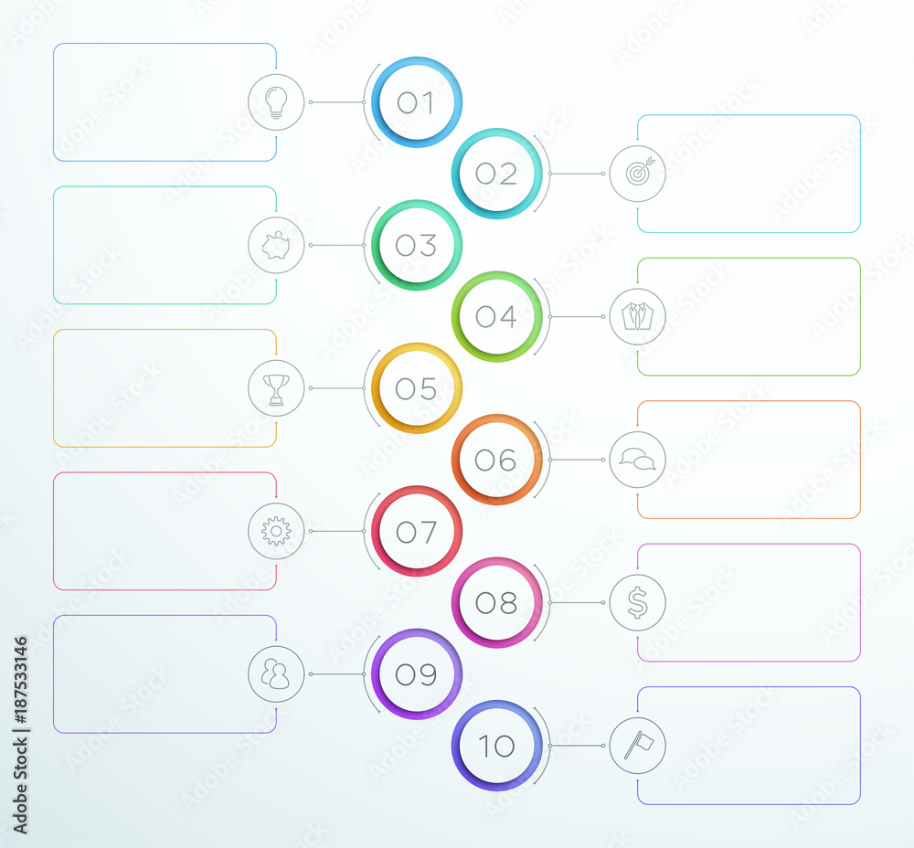 Infographic Number Circle Rings 1 to 10 Vector Infographic Number Circle Rings 1 to 10 Vector