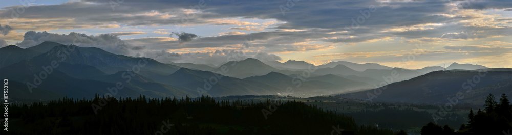 Fototapeta premium Panorama Tatry Zakopane Gubałówka