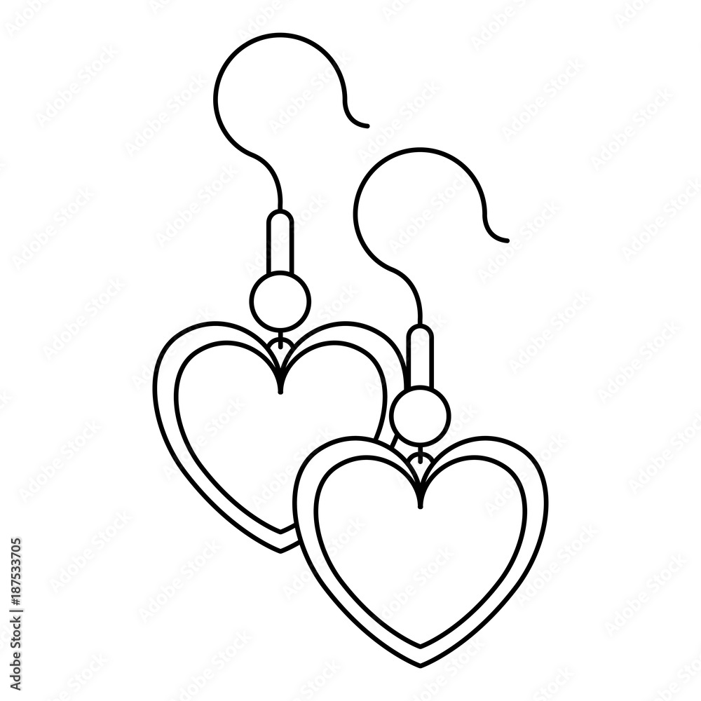 Fototapeta premium earrings with heart shape vector illustration design