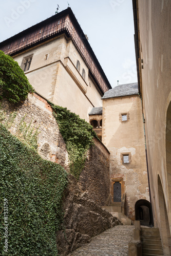 Fototapeta Naklejka Na Ścianę i Meble -  Entrance to Karlstejn. Gothic castle