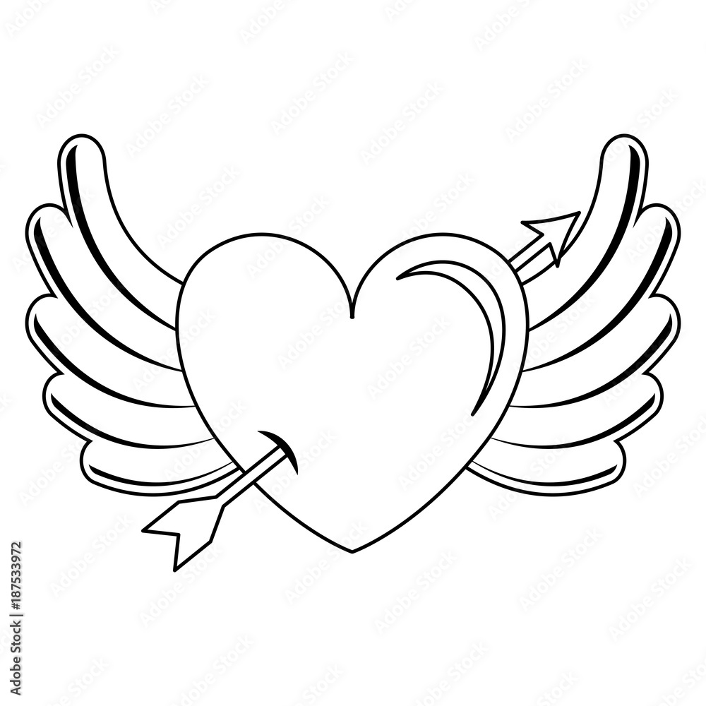Hearts With Arrows And Wings