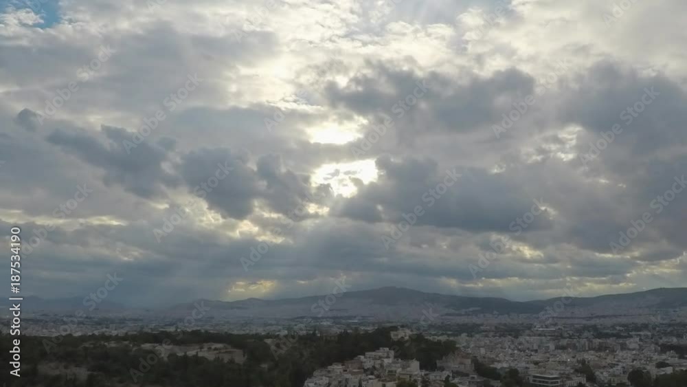 Dramatic time lapse of broken clouds over Athens Dramatic time lapse of broken clouds over Athens