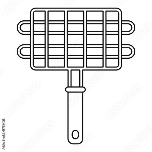 Metal grill for barbecue icon, outline style