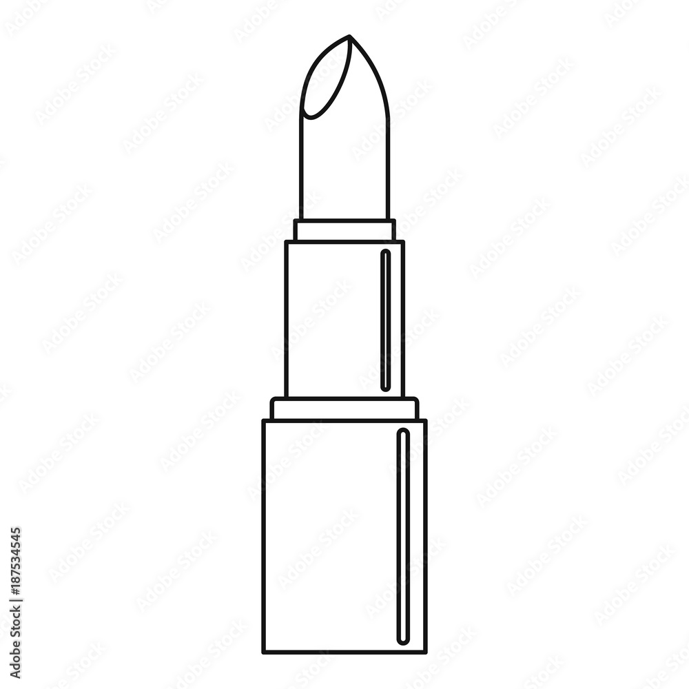 Open lipstick icon, outline style Open lipstick icon, outline style