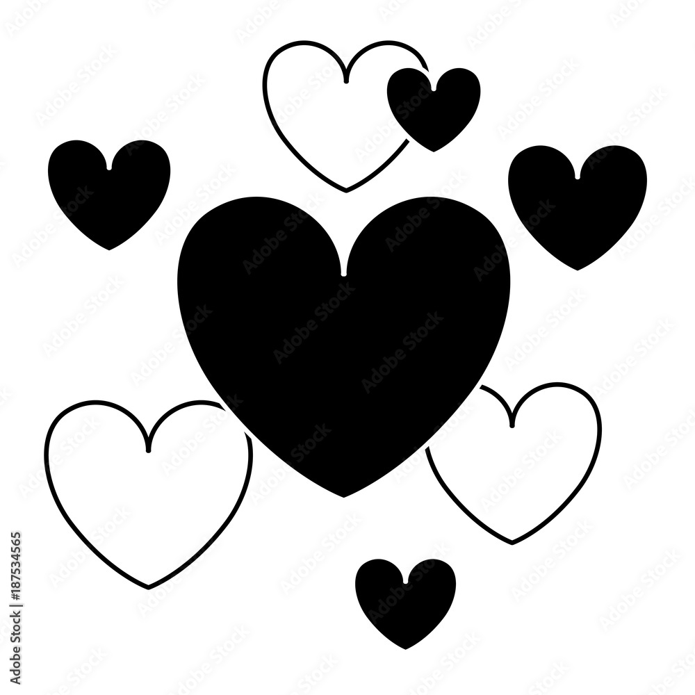 hearts love decorative pattern background vector illustration design