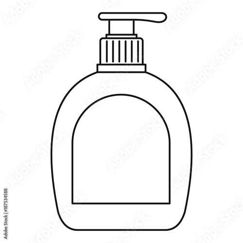 Soap bottle icon, outline style