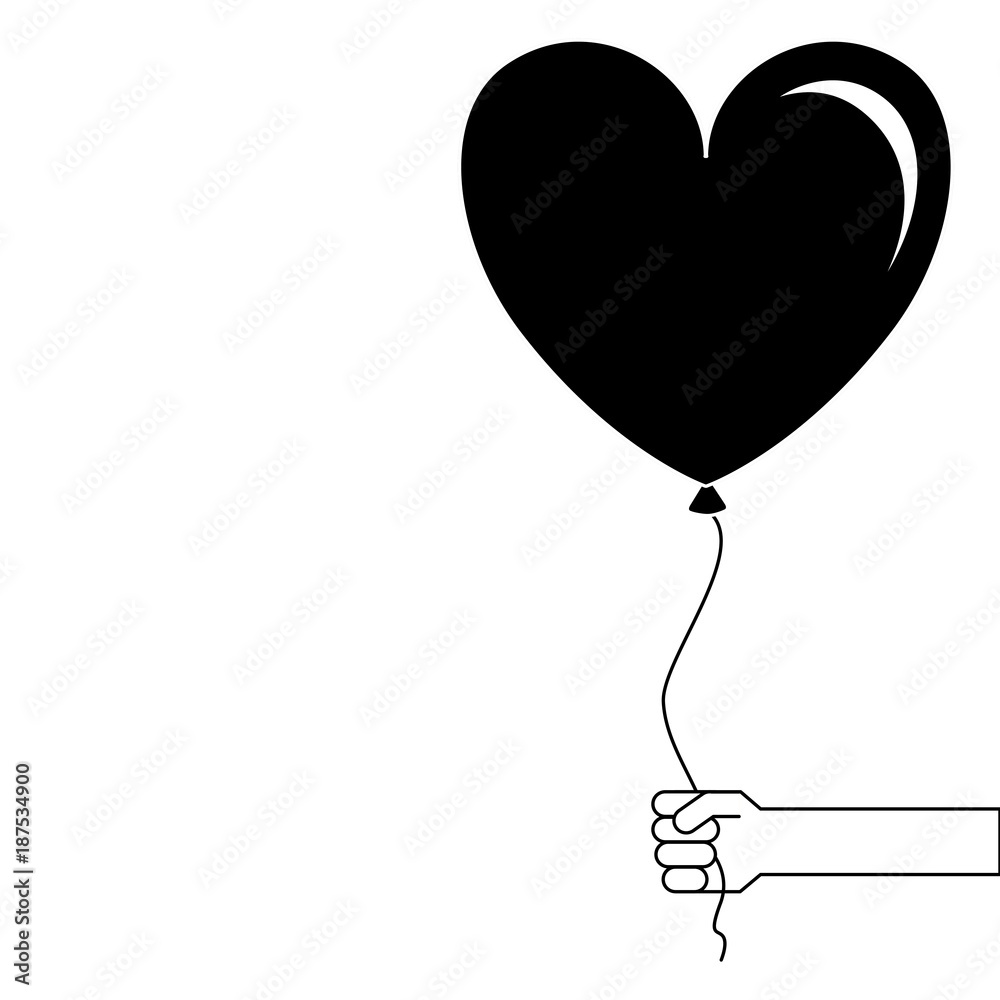 Fototapeta balloon air with heart shape vector illustration design