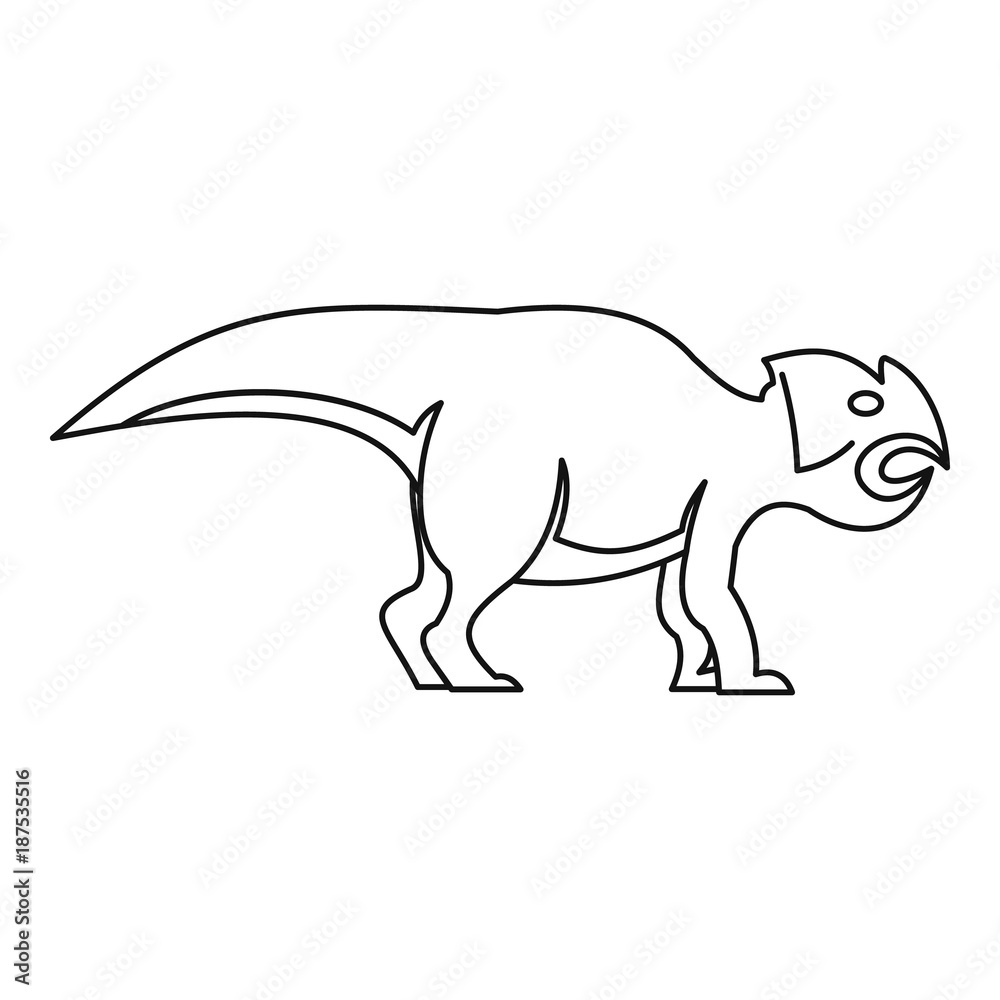 Ceratopsians dinosaur icon, outline style