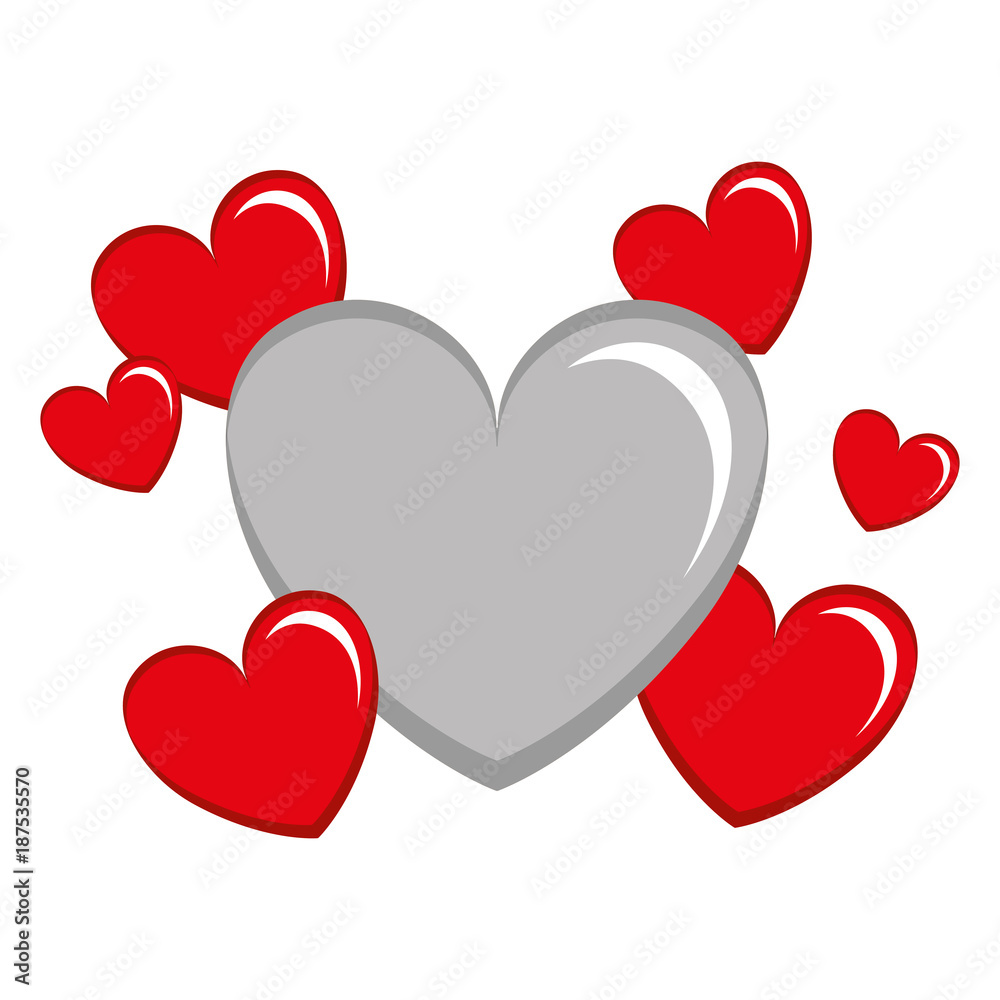 hearts love decorative pattern background vector illustration design