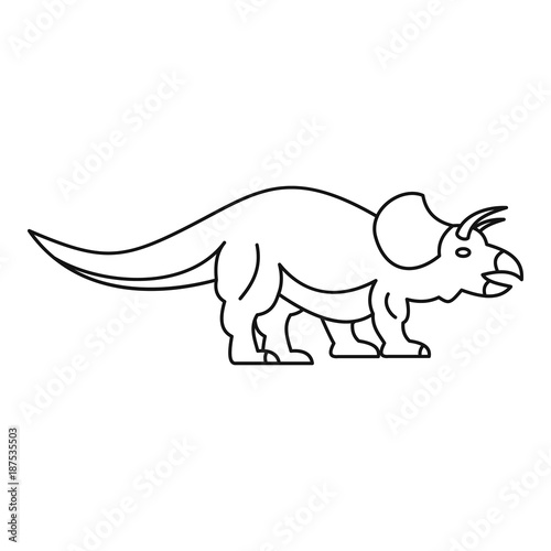 Styracosaurus dinosaur icon, outline style © ylivdesign