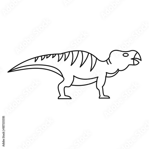 Hadrosaurid icon, outline style © ylivdesign