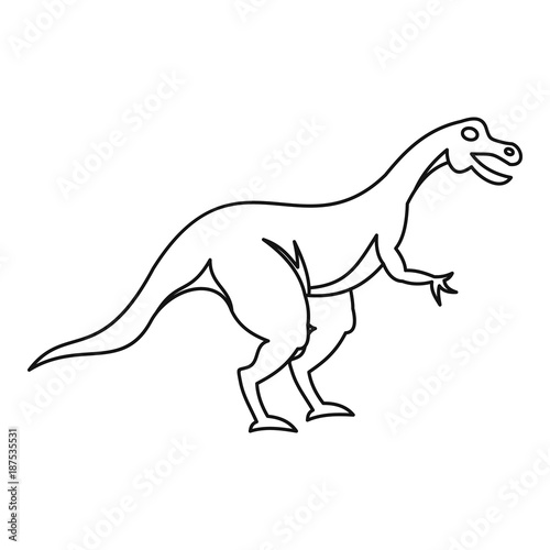 Hypsilophodon dinosaur icon, outline style photo