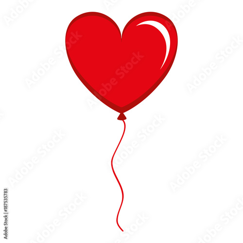 balloon air with heart shape vector illustration design