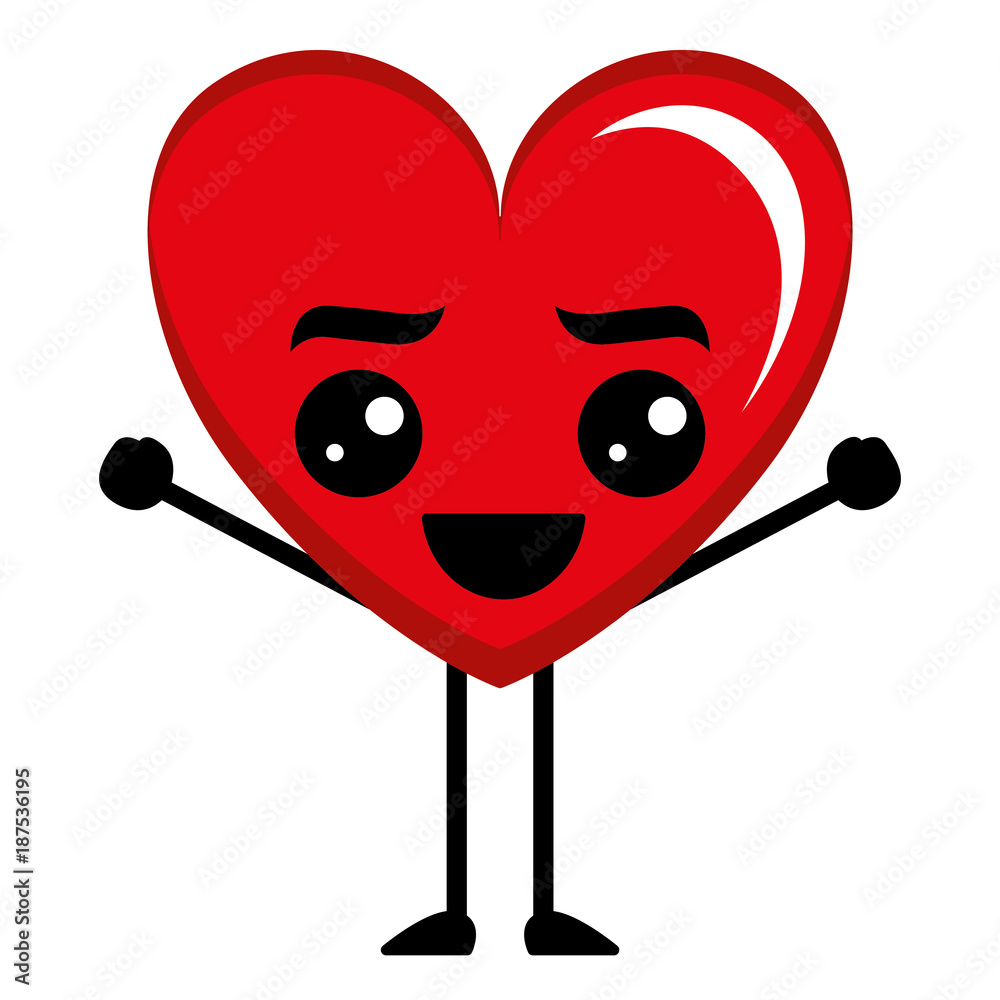 heart love happy kawaii character vector illustration design heart love happy kawaii character vector illustration design