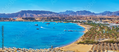 Panorama of El Maya bay beaches, Sharm El Sheikh, Egypt