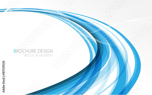 Abstract blue waves - data stream concept. Vector illustration photo