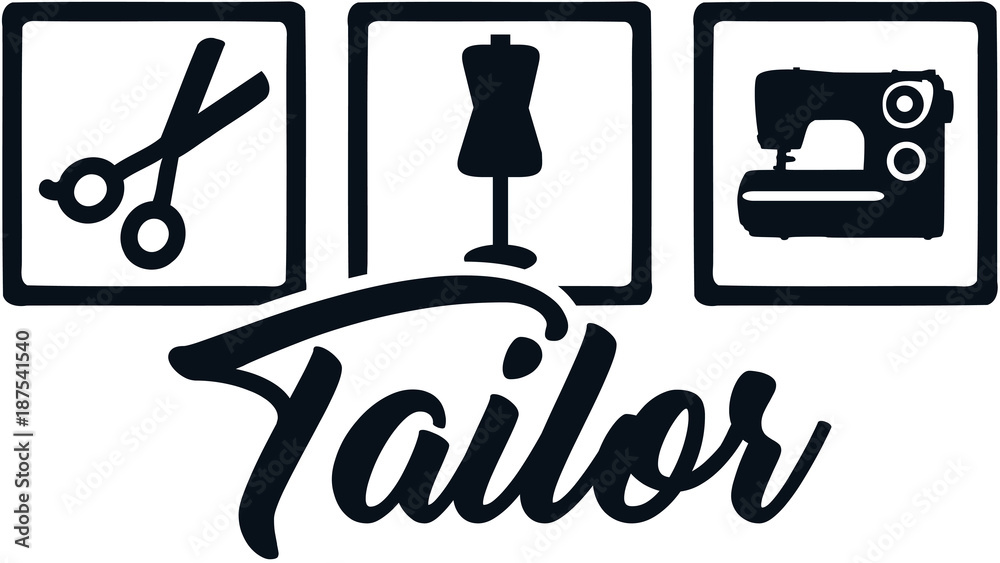 Tailor job icons and job title Tailor job icons and job title