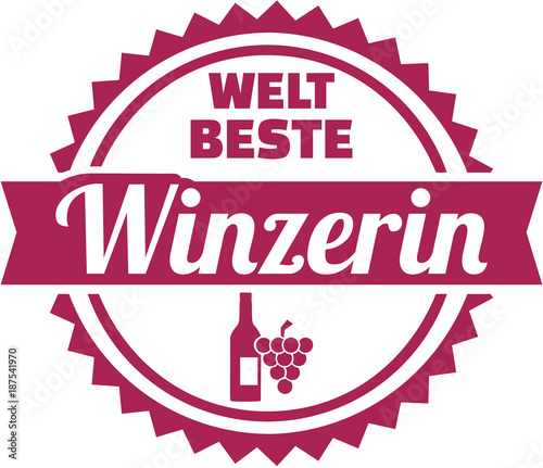 Worlds best winemaker emblem german female
