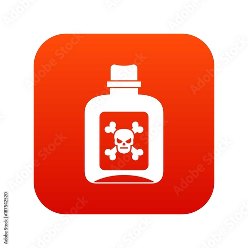 Poison icon digital red