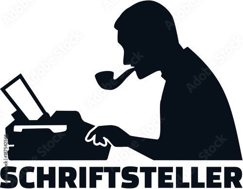 Writer silhouette male job title german