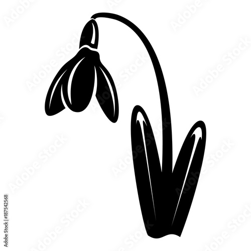 Dead flower icon, simple black style