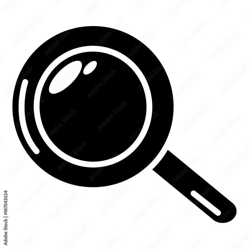 Magnifier icon, simple black style