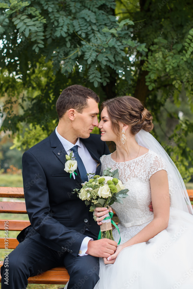 Handsome wedding couple Handsome wedding couple