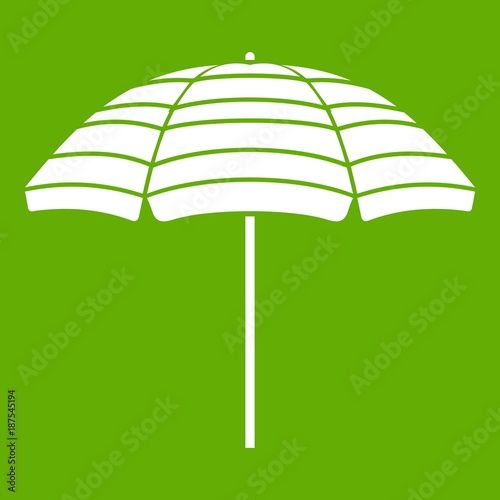 Beach umbrella icon green photo