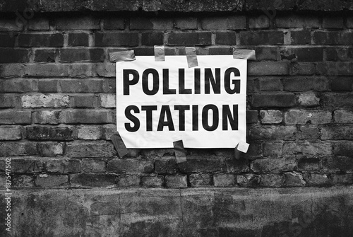 Polling Station signage in London, UK photo