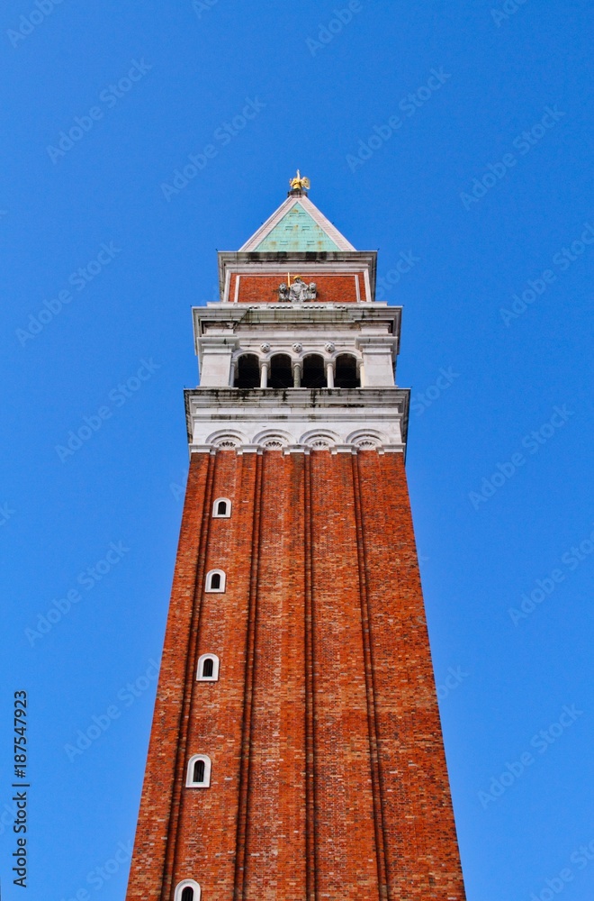 The bell tower at San Marco in Venice, Italy