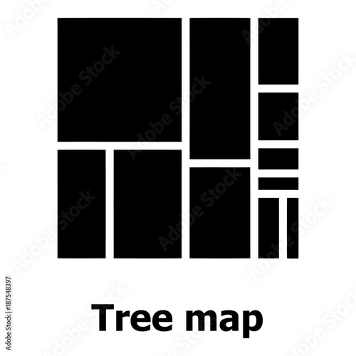 Tree map icon, simple style.
