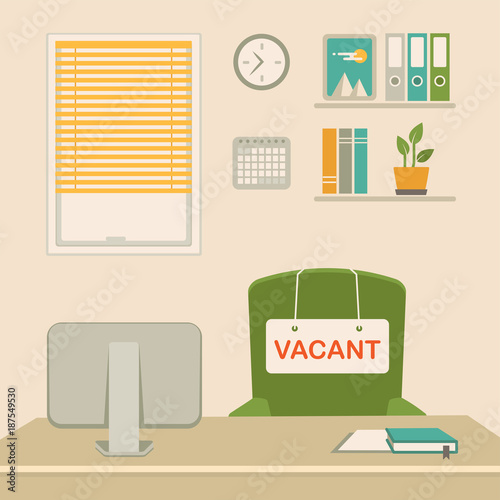 vector illustration of a vacant concept, office chair, business job vacancy, hiring recruitment