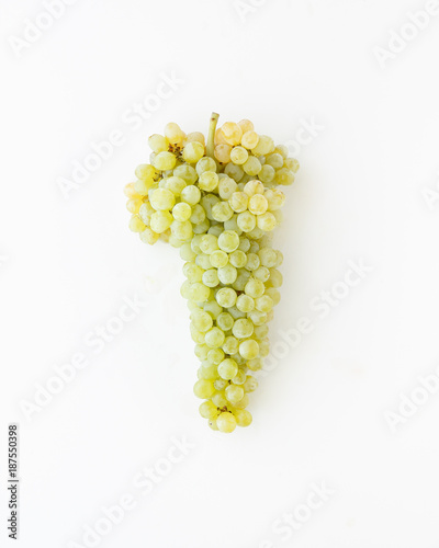 green grape on white background