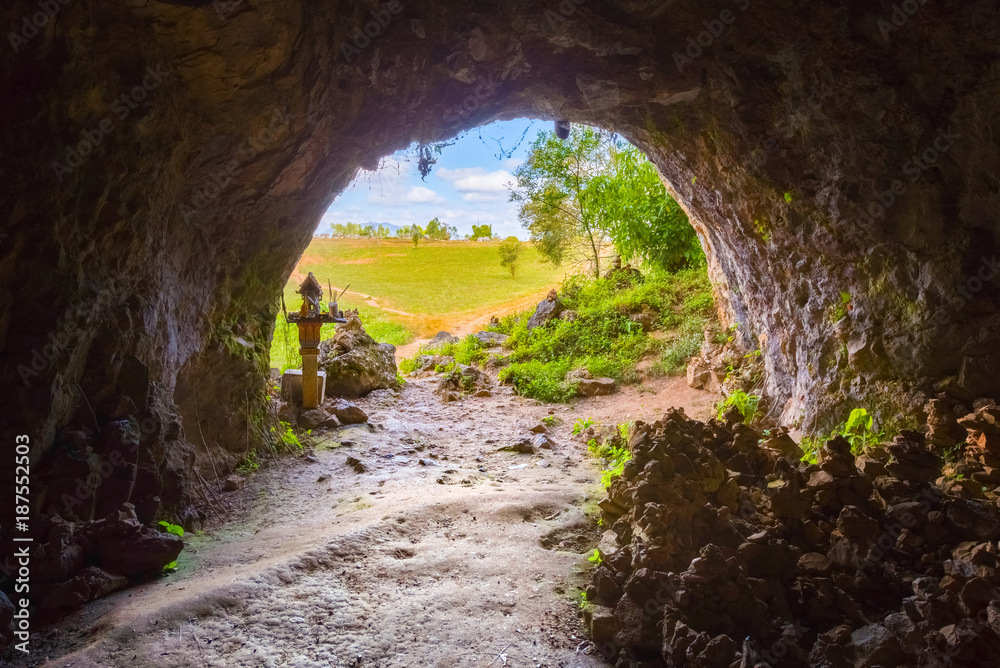 View from the cave at Plain of Jars. Laos.