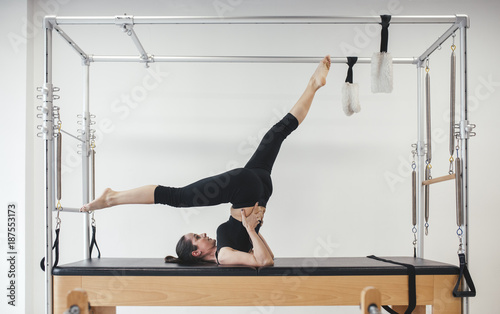 Woman Doing Pilates Exercise photo