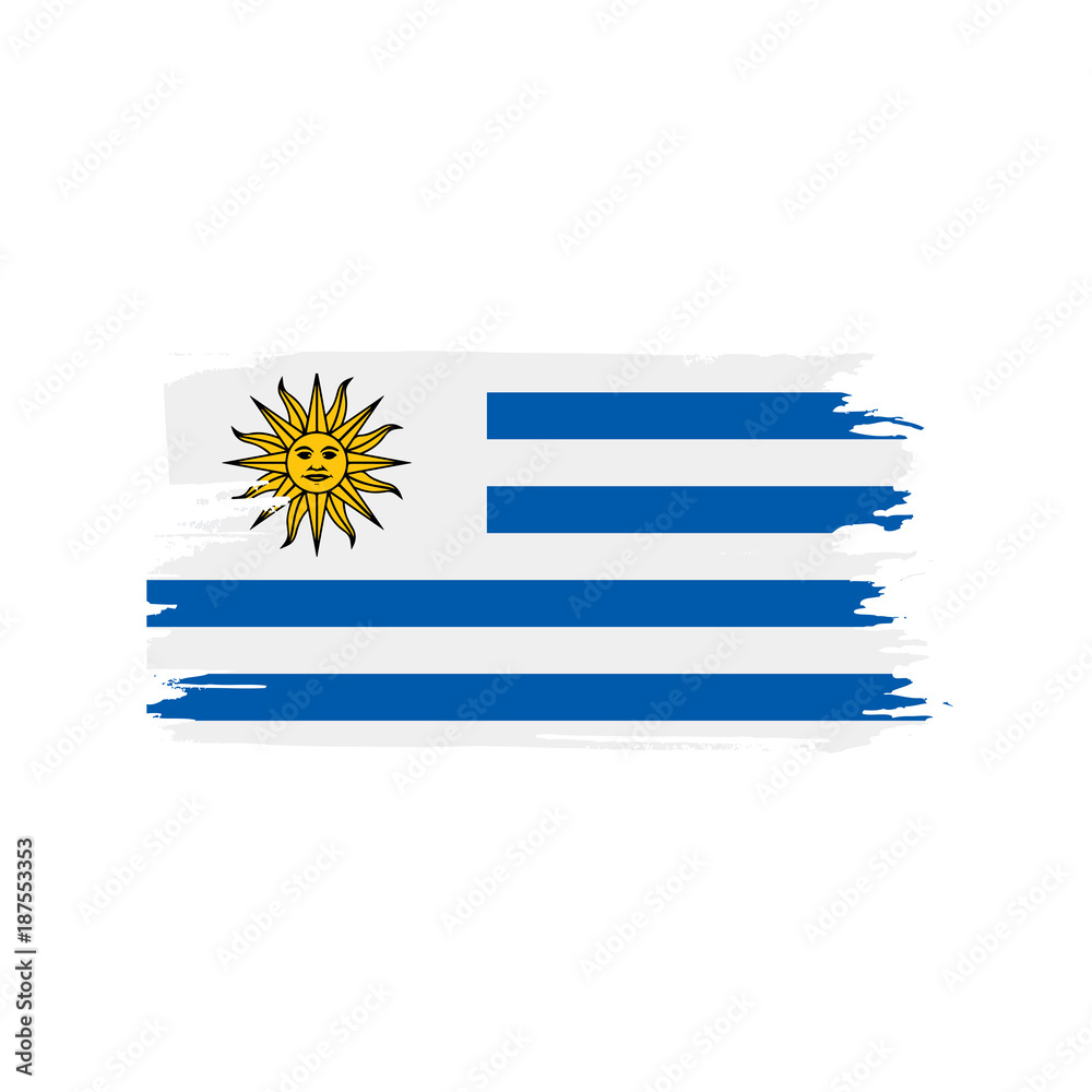 Fototapeta premium Uruguay flag, vector illustration