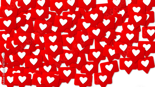 Social Media Icons. Likes, Comments and Follow Friends. Social Media 3d Background