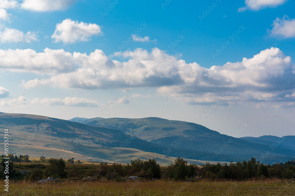 Mountain valley panoramic landscape