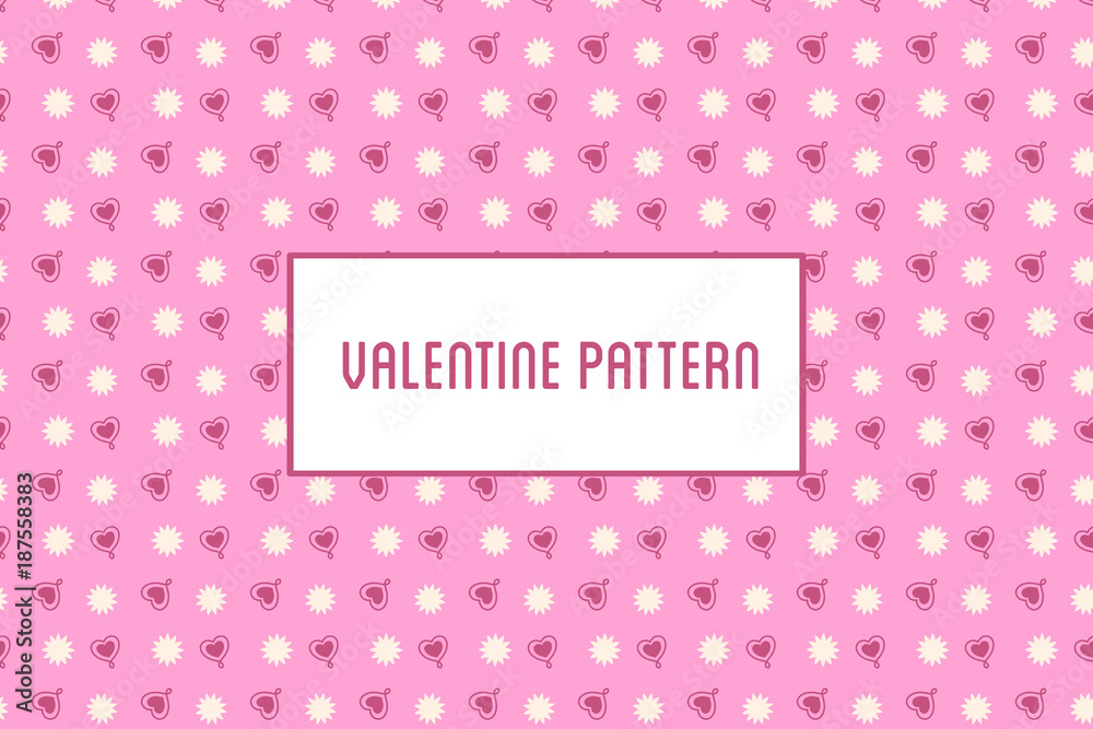 Vector hearts and flowers pattern. Design of hand drawn objects for St. Valentine's day, wedding