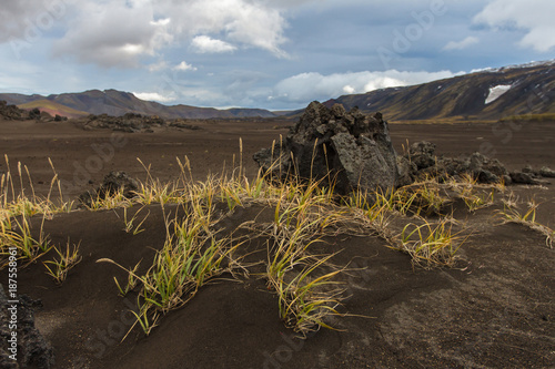 Lava fields near Gorely volcano. Kamchatka photo
