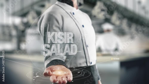 Chef holding in hand Kısır photo